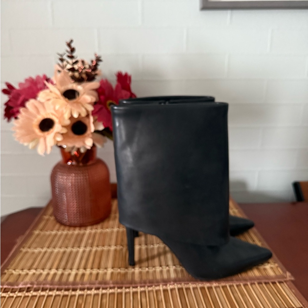 INC International Concepts Black Heeled Skirt Boots